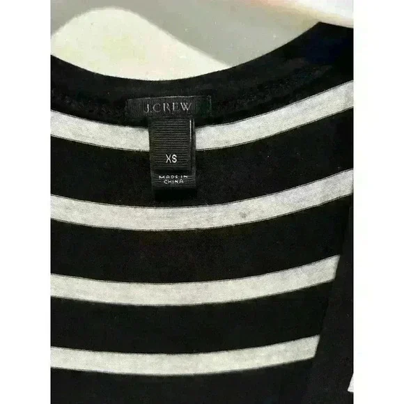 J crew Womens Size XS Black White striped maxi dress casual soft comfy Stretch - Picture 4 of 8